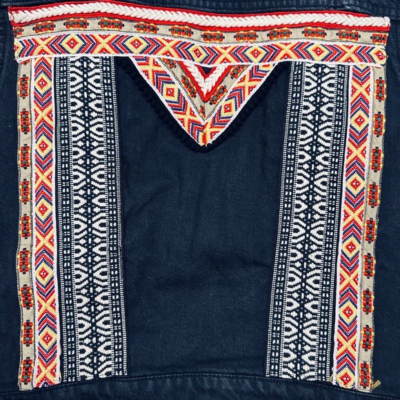 H&M Coachella Collection Embroidered Black Denim Vest EUC size 8 - Picture 4 of 11